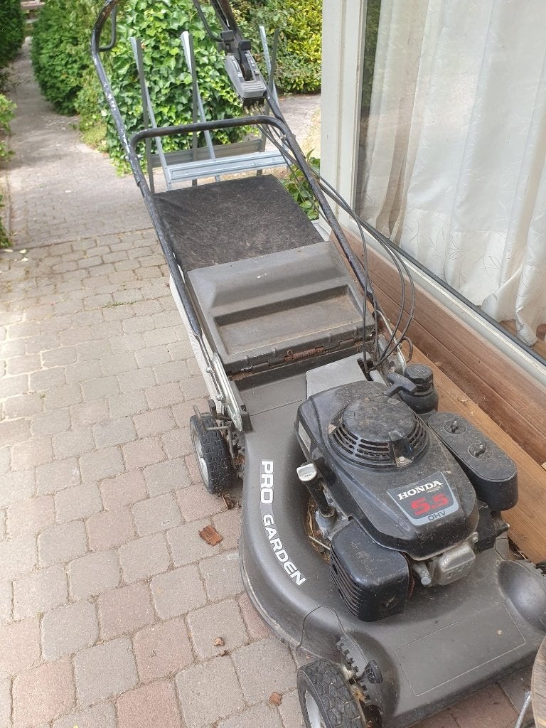 benzinemaaier, Ophalen, Cirkelmaaier, Gebruikt, Opvangbak