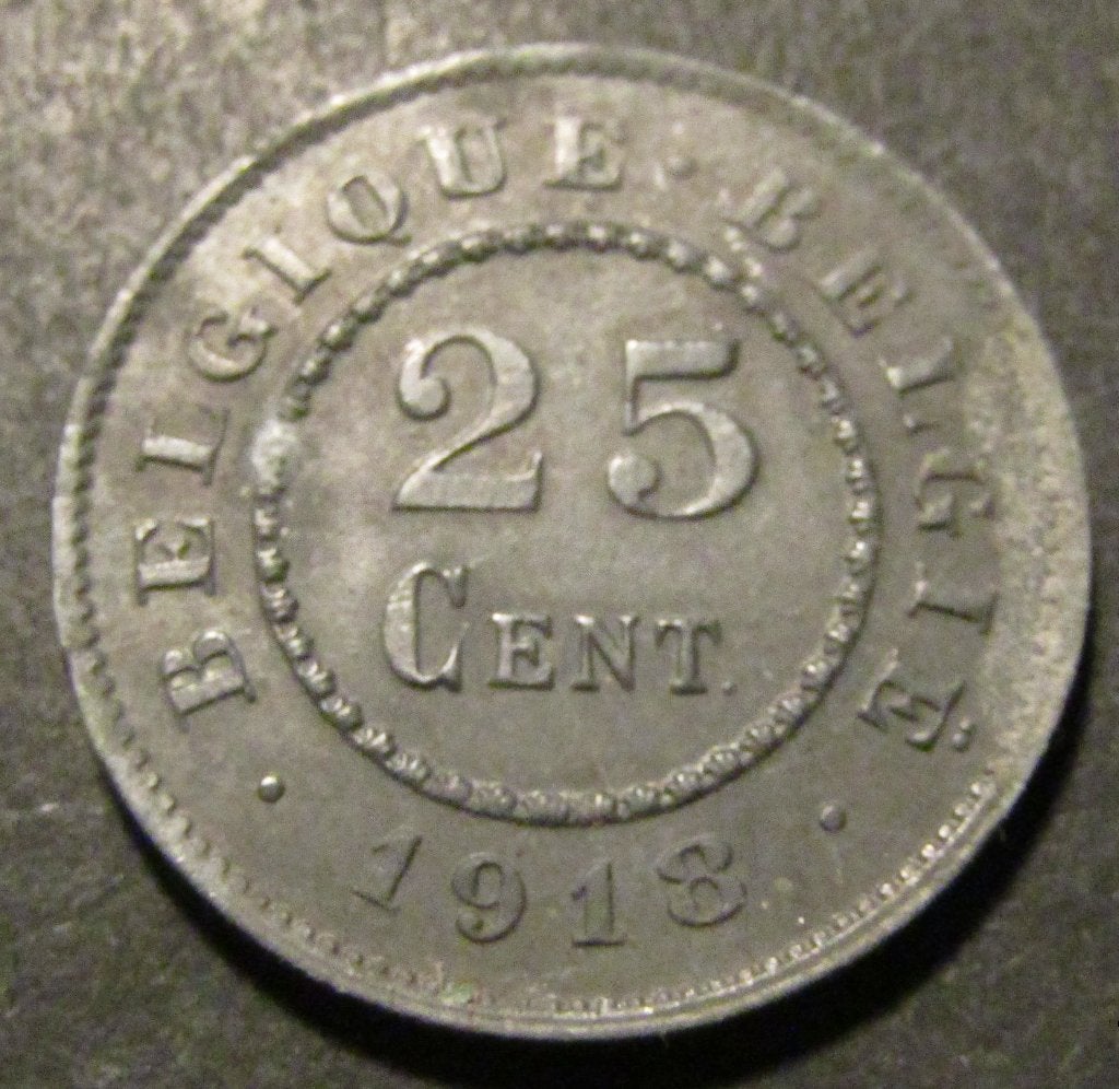 25 centimen 1918 - duitse bezetting - tweetalig - Albert I, Ophalen of Verzenden, Overig, Losse munt
