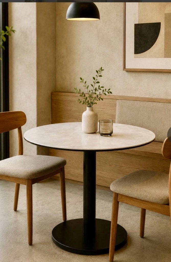 Nouvelle table de bistrot Dôme Deco BARI — céramique Ø80 cm, Neuf, Rond, Enlèvement, 50 à 100 cm