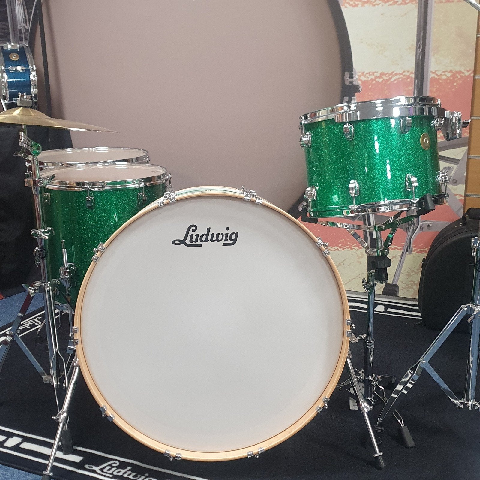 Ludwig Continental 26 bassdrum set-up: Green Sparcle, Ophalen of Verzenden, Nieuw, Ludwig