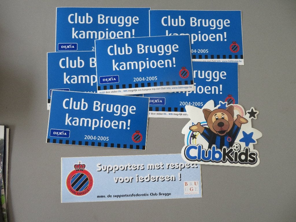 8 stickers Club Brugge, Verzamelen, Ophalen of Verzenden, Zo goed als nieuw, Poster, Plaatje of Sticker