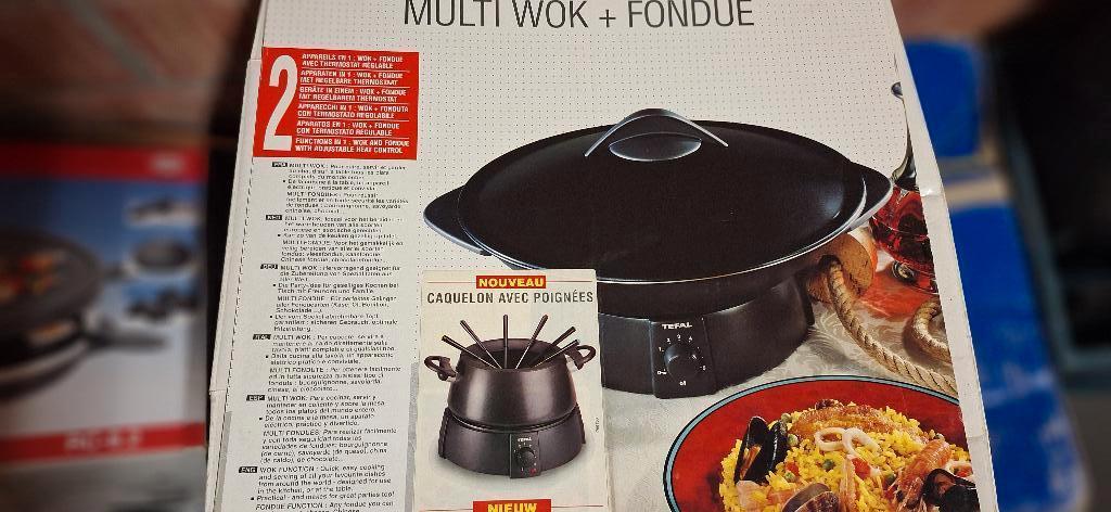 multiwok/fondue in één stel, afhalen met gepast geld Mortsel, Jardin & Terrasse, Barbecues électriques, Comme neuf, Enlèvement