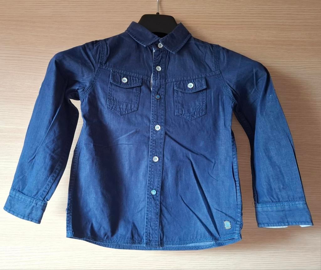 Mooi diepblauw jeans hemdje JBC WICKIE maat 122 of 7 jaar, Gebruikt, Overhemd of Blouse, Ophalen of Verzenden, JBC.