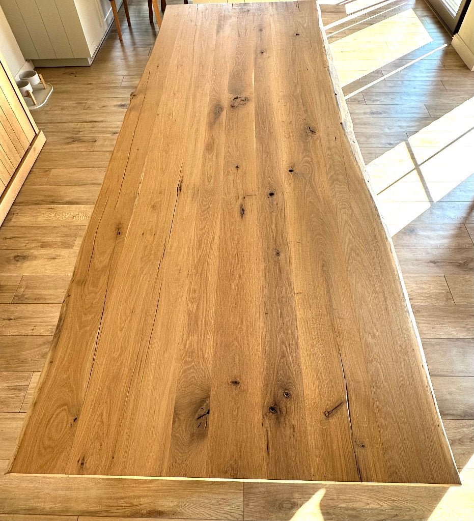 Boomstamtafel 280cm, Ophalen, Eikenhout, 200 cm of meer, Vijf personen of meer