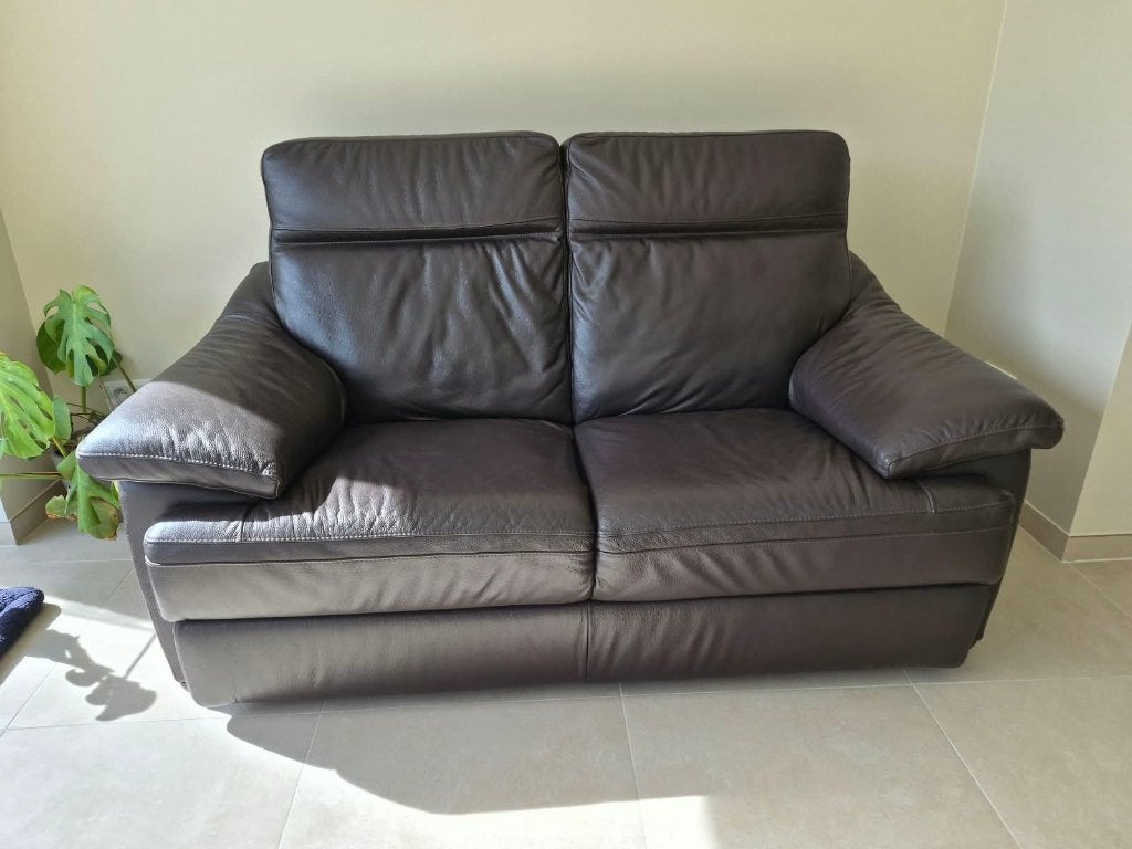 zetel Natuzzi 2-zit, Huis en Inrichting, Ophalen, Zo goed als nieuw, Leer, 75 tot 100 cm