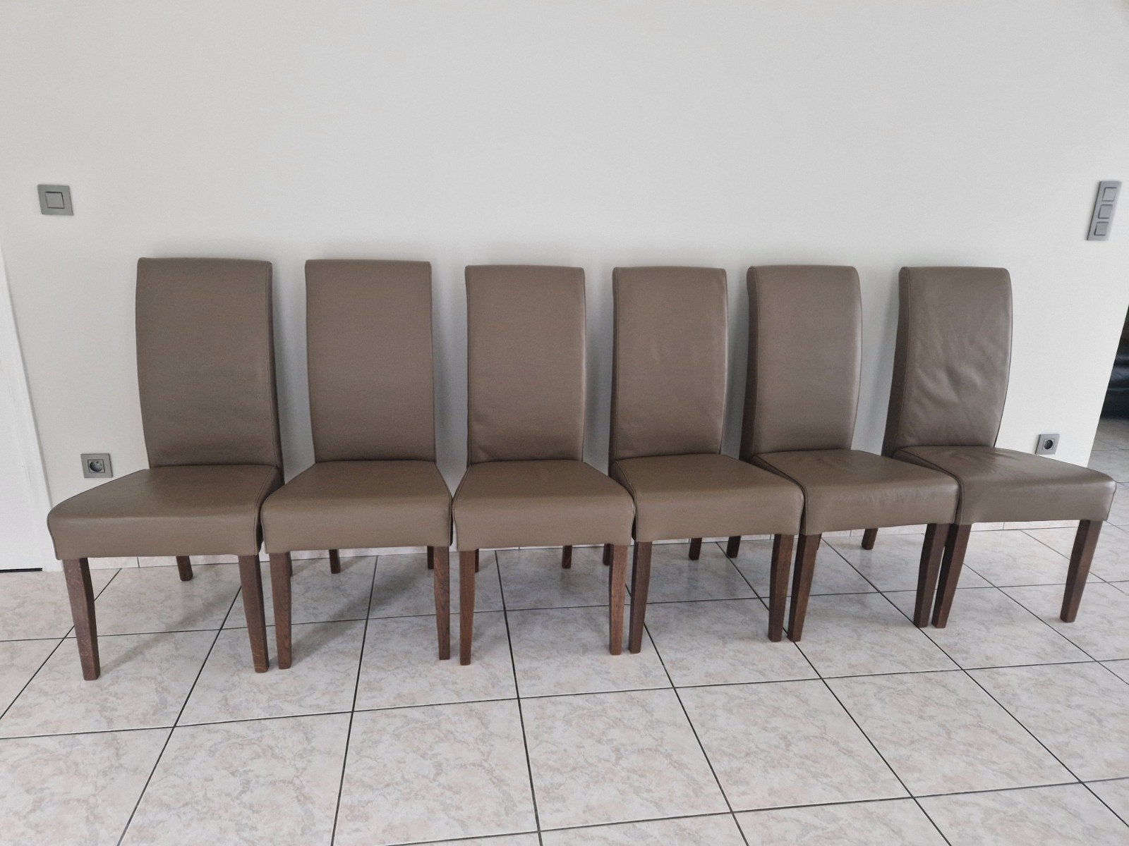 6x chaise en cuir, Maison & Meubles, Chaises, Enlèvement, Cuir, Landelijk, Brun
