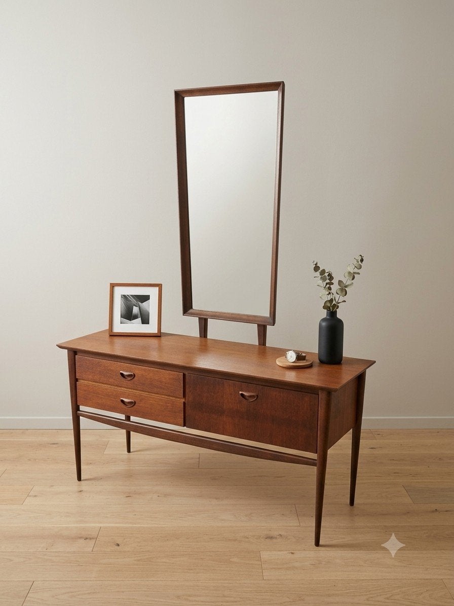 Vintage mid century commode | spiegelmeubel Van Teeffelen, Maison & Meubles, Tables | Coiffeuses, Enlèvement
