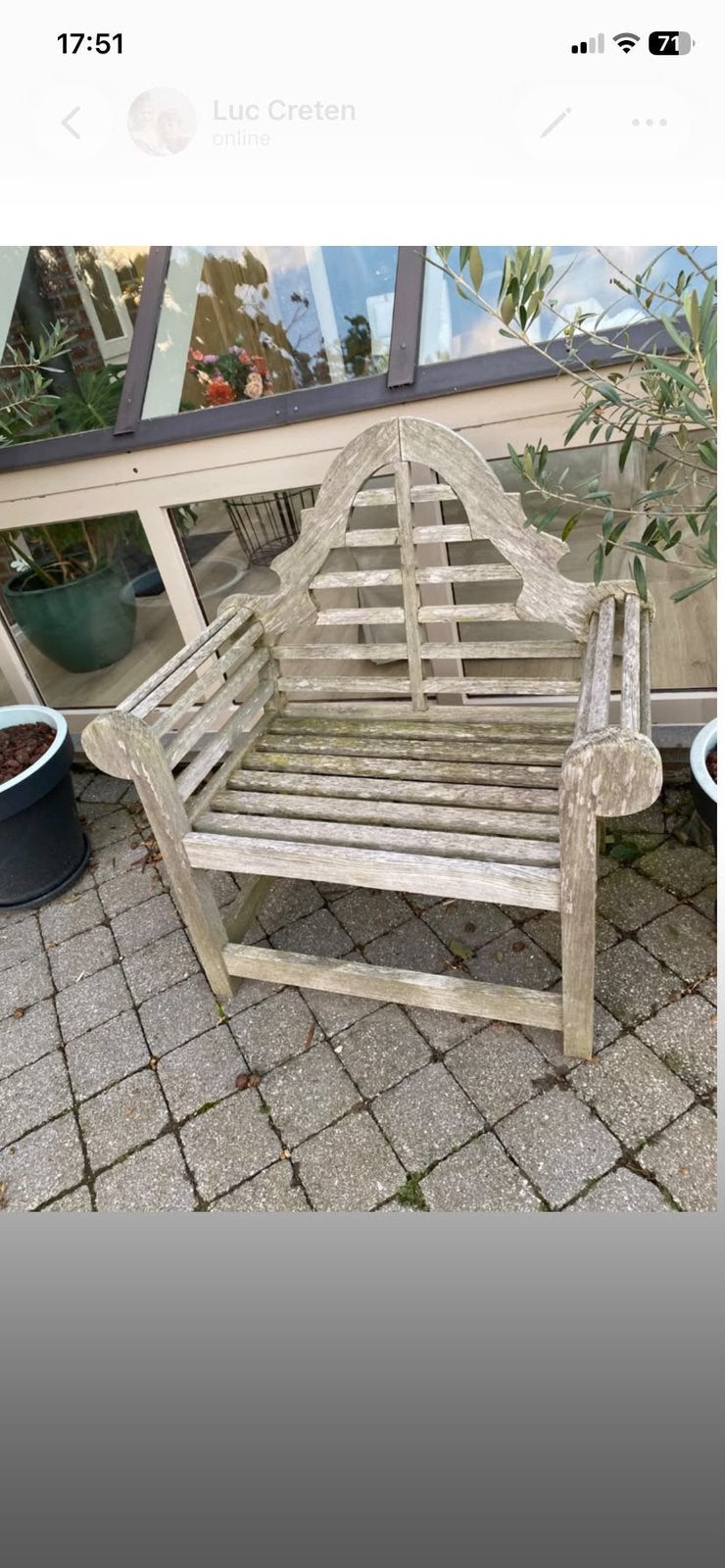 Bank teak, Tuin en Terras, Ophalen, Gebruikt, Teakhout