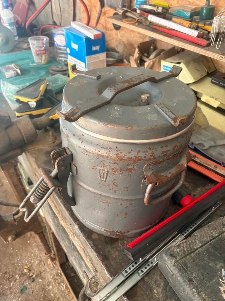 Vintage industriële sterilisator /  decoratief stuk, Huis en Inrichting, Ophalen, Gebruikt, Met deksel