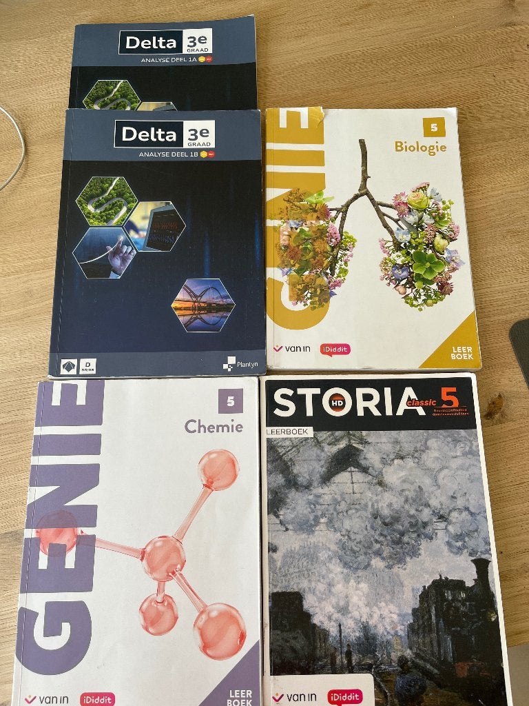 Schooboeken 5de middelbaar., Ophalen, Gelezen, ASO, Overige vakken