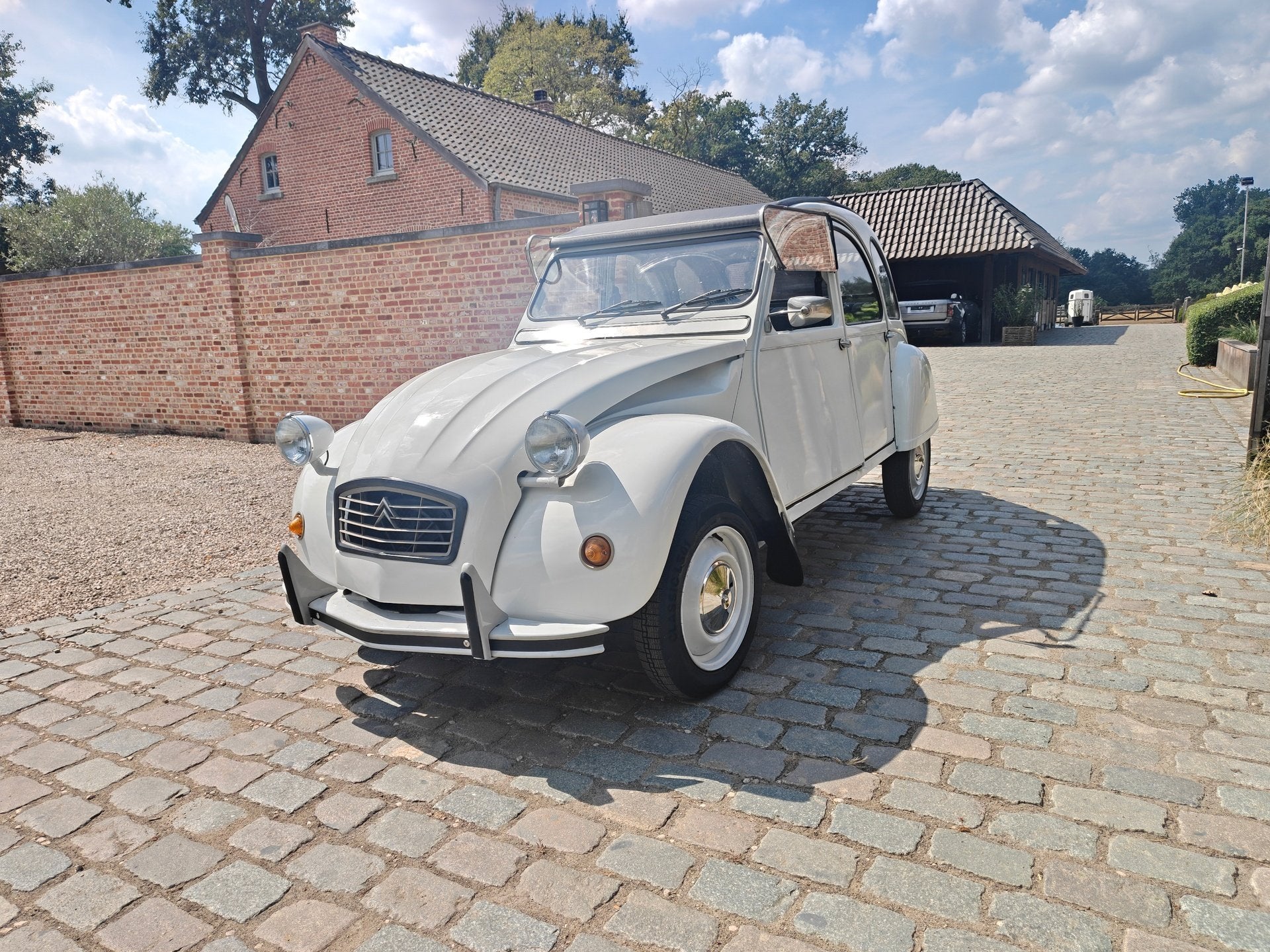 Citroen 2CV volledig gerestaureerd, Auto's, 15 kW, Gebruikt, Cabriolet, Wit