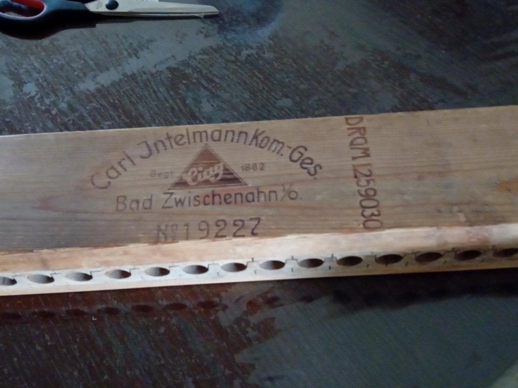 Étagère à cigares en bois antique originale, Enlèvement