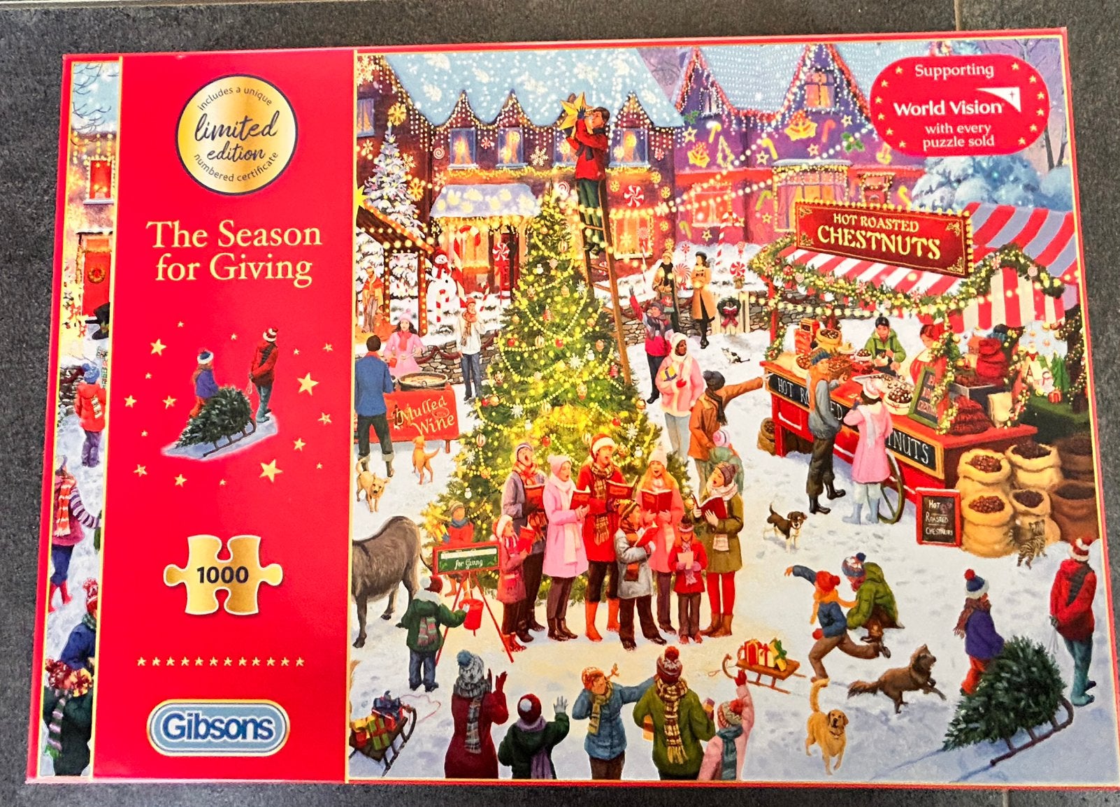 Puzzel gibsons ketstmis 1000 stukjes, Hobby en Vrije tijd, Ophalen of Verzenden, Zo goed als nieuw