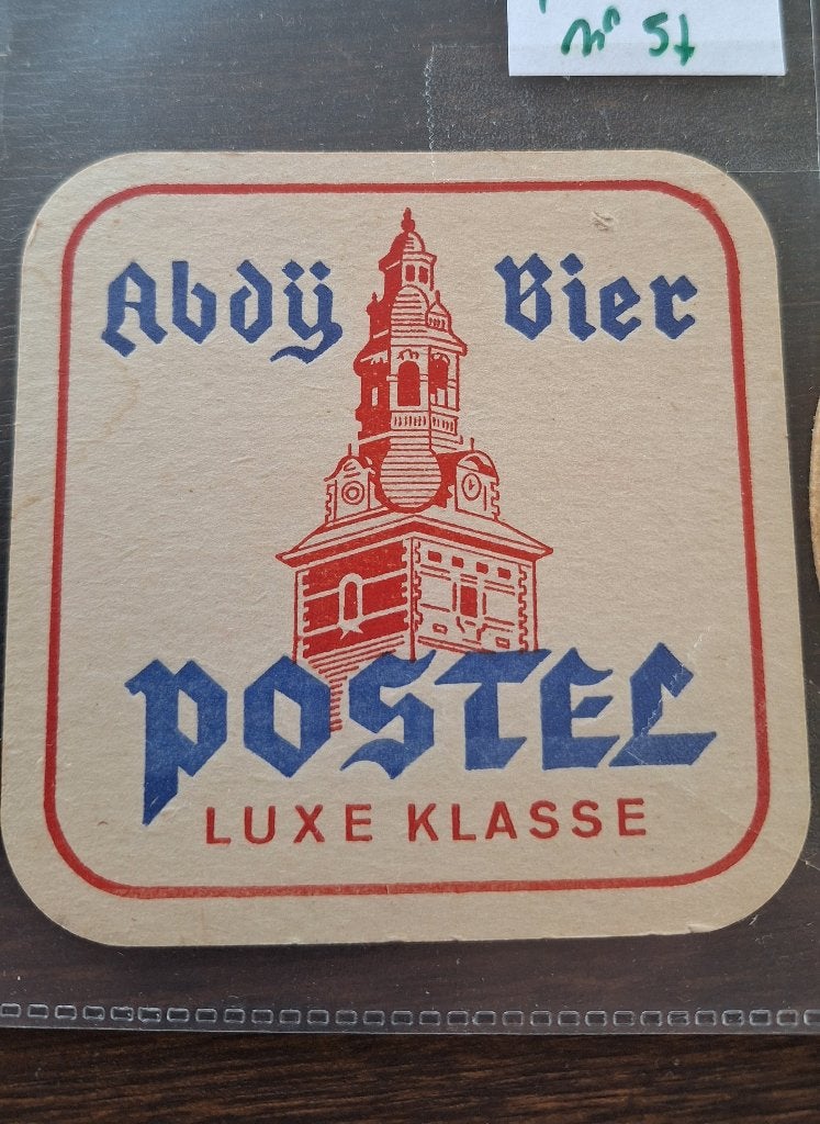 bierviltje vierkant postel abdij bier (nr57), Collections, Enlèvement, Utilisé, Sous-bock, Autres marques