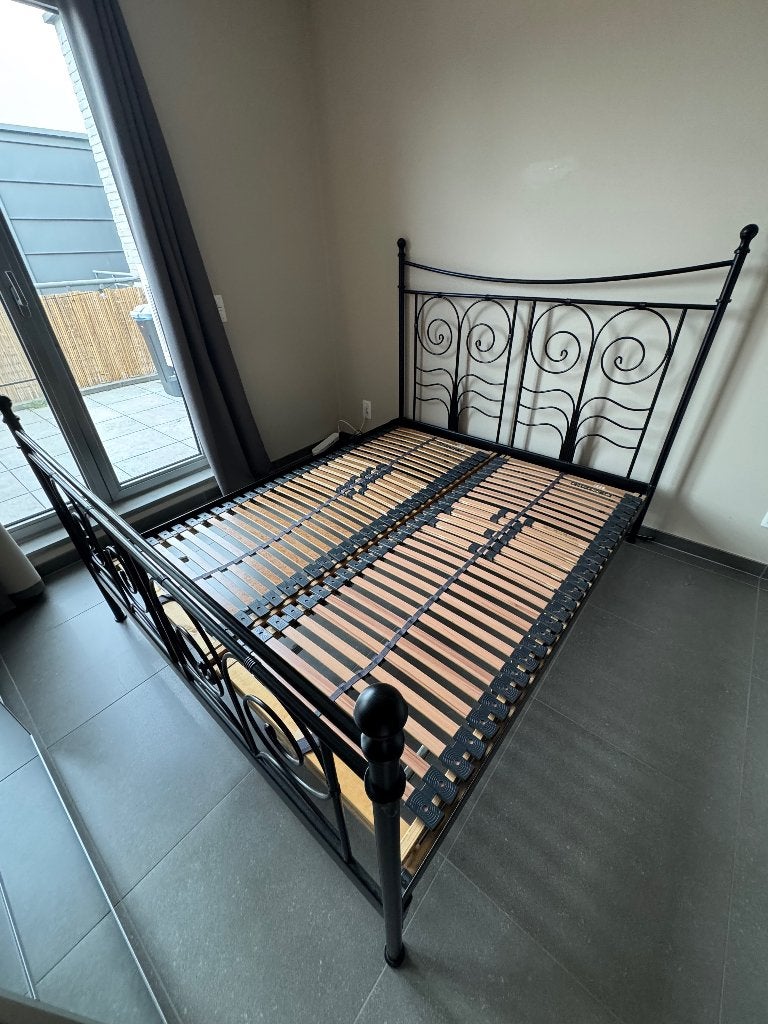 2-persoonsbed + lattenbodem, Maison & Meubles, Chambre à coucher | Lits, Enlèvement, Utilisé, Deux personnes, 160 cm