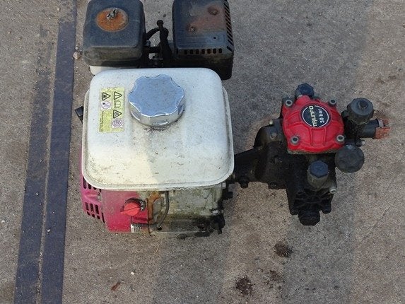 honda benzine motor met pomp, Tuin en Terras, Ophalen