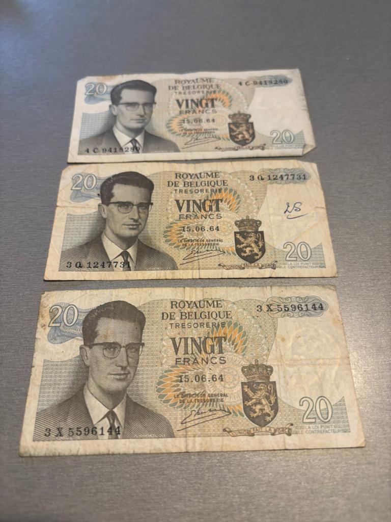 Billets de 20 francs belges, Enlèvement ou Envoi
