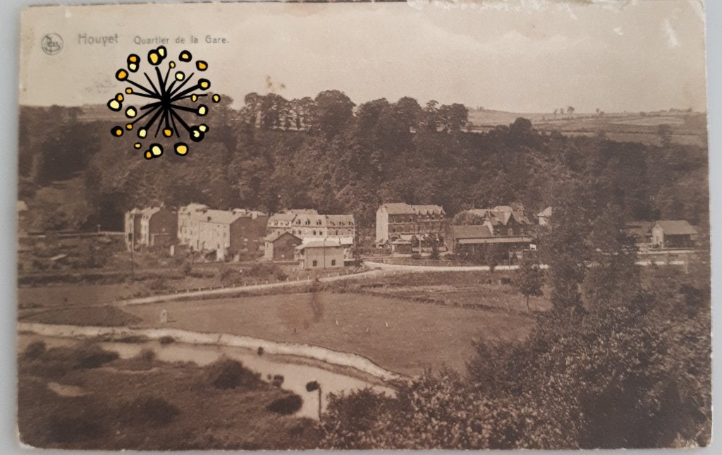 Oude Postkaart HOUYET Quartier de la Gare Ref.E60, Ophalen of Verzenden, Voor 1920, Gelopen, Namen