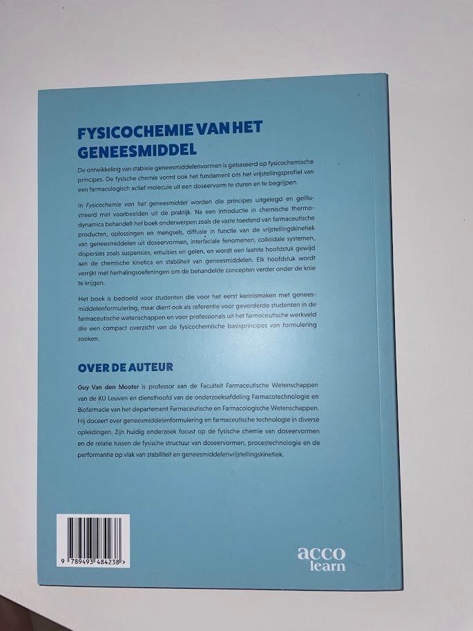 Fysicochemie, Boeken, Ophalen of Verzenden, Nieuw, Acco Learn, Overige wetenschappen