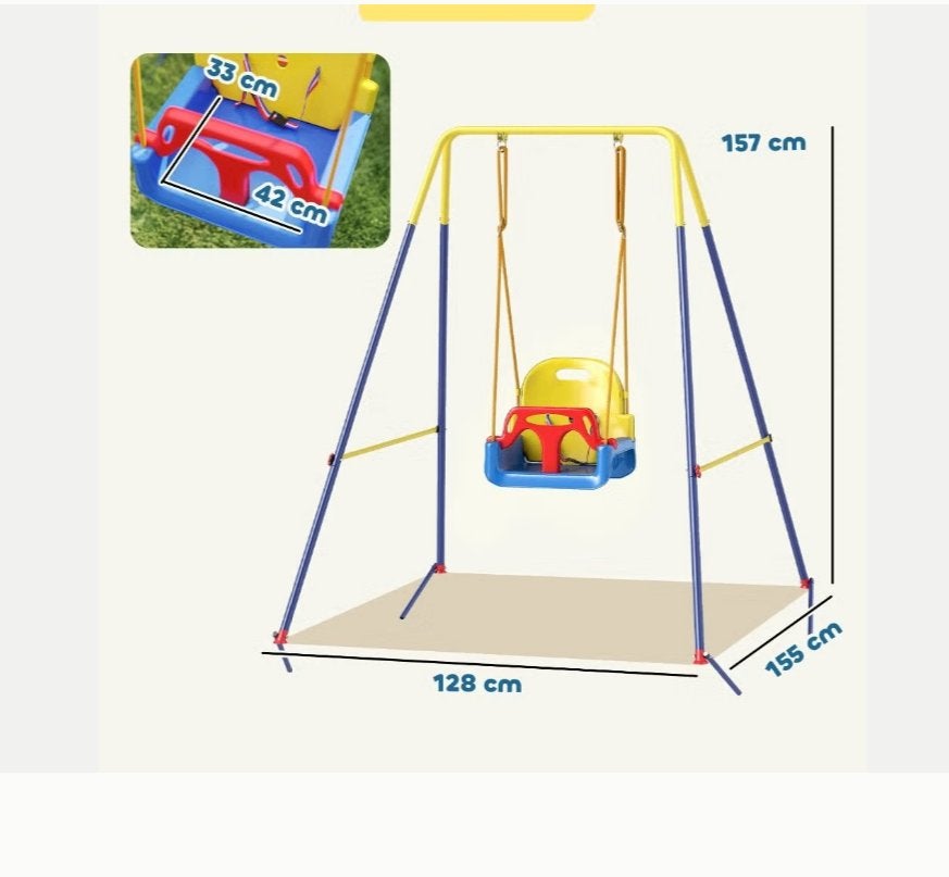 Prachtige babyschommel met opvouwbaar stalen frame, Jardin & Terrasse, Hamacs, Enlèvement ou Envoi, Neuf, Pliable
