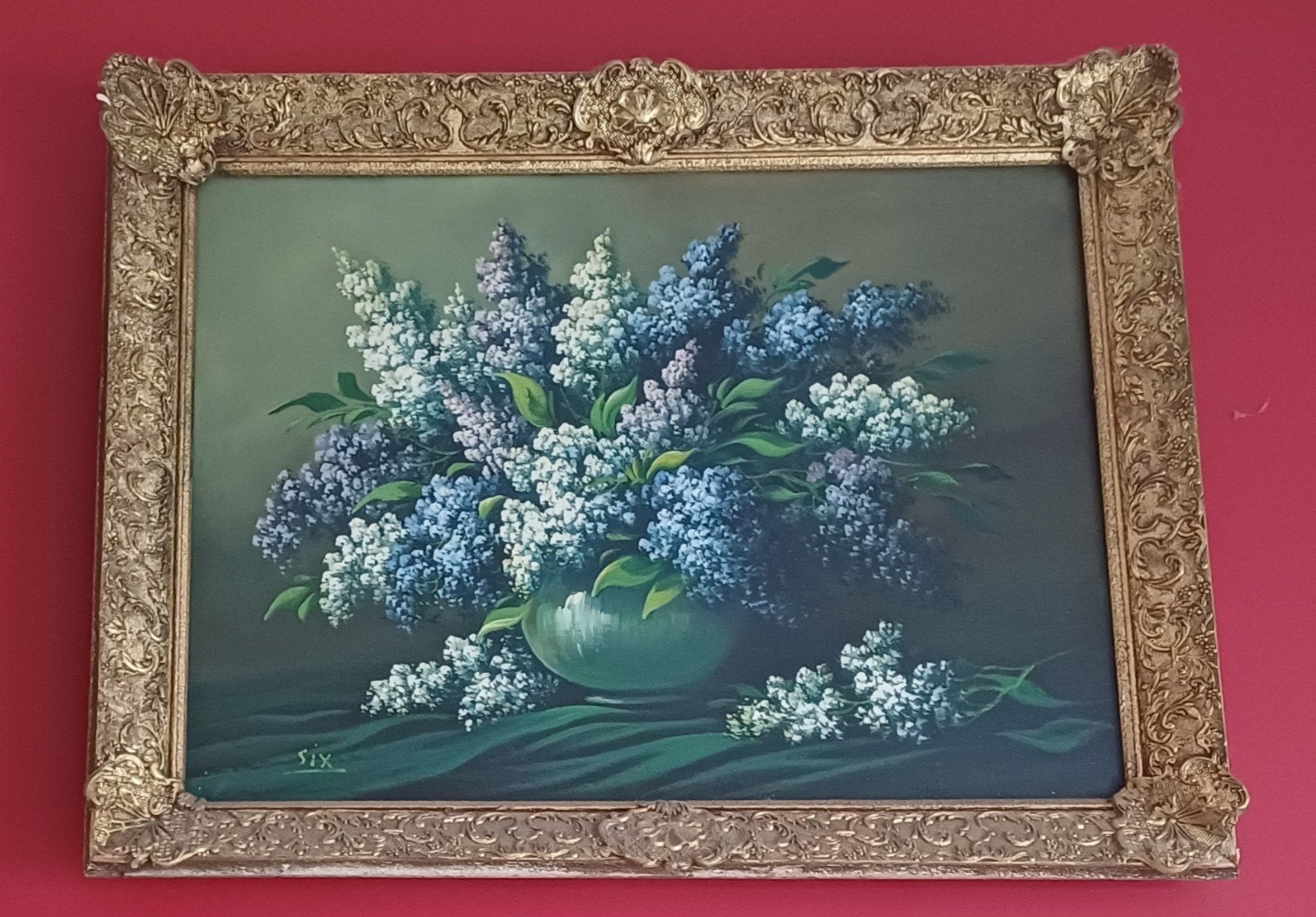 kader met bloemenschilderij, Ophalen