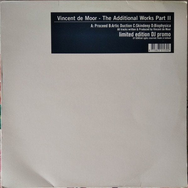 Vincent De Moor - The Additional Works Part II, 12 pouces, Trance, Enlèvement ou Envoi, Promo