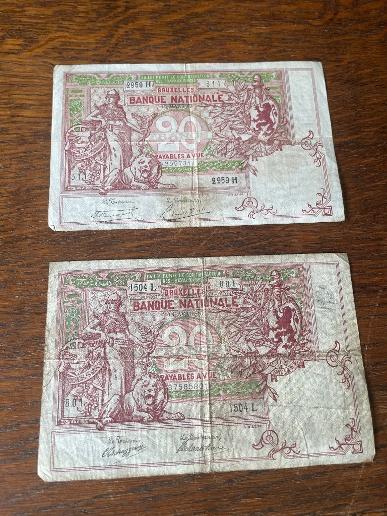 Belgische Bankbiljetten, Ophalen, Los biljet