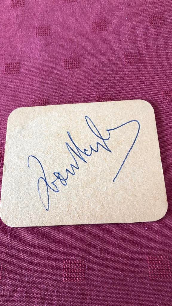 Handtekening Ivan Heylen op bierviltje, Verzenden, Gebruikt
