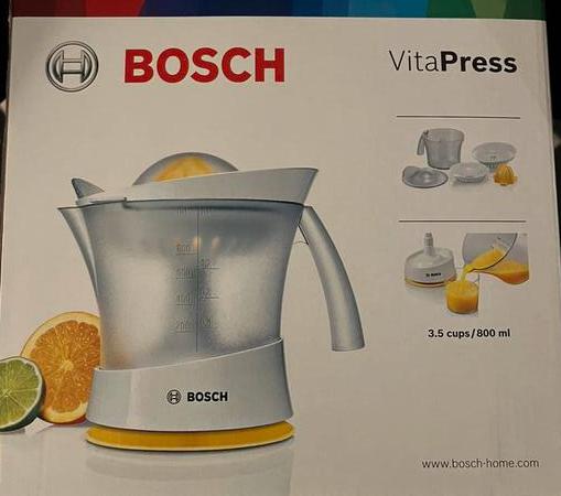 Nieuw in ongeopende verpakking Bosch Citruspers VitaPress, Minder dan 1 liter, Ophalen, Nieuw