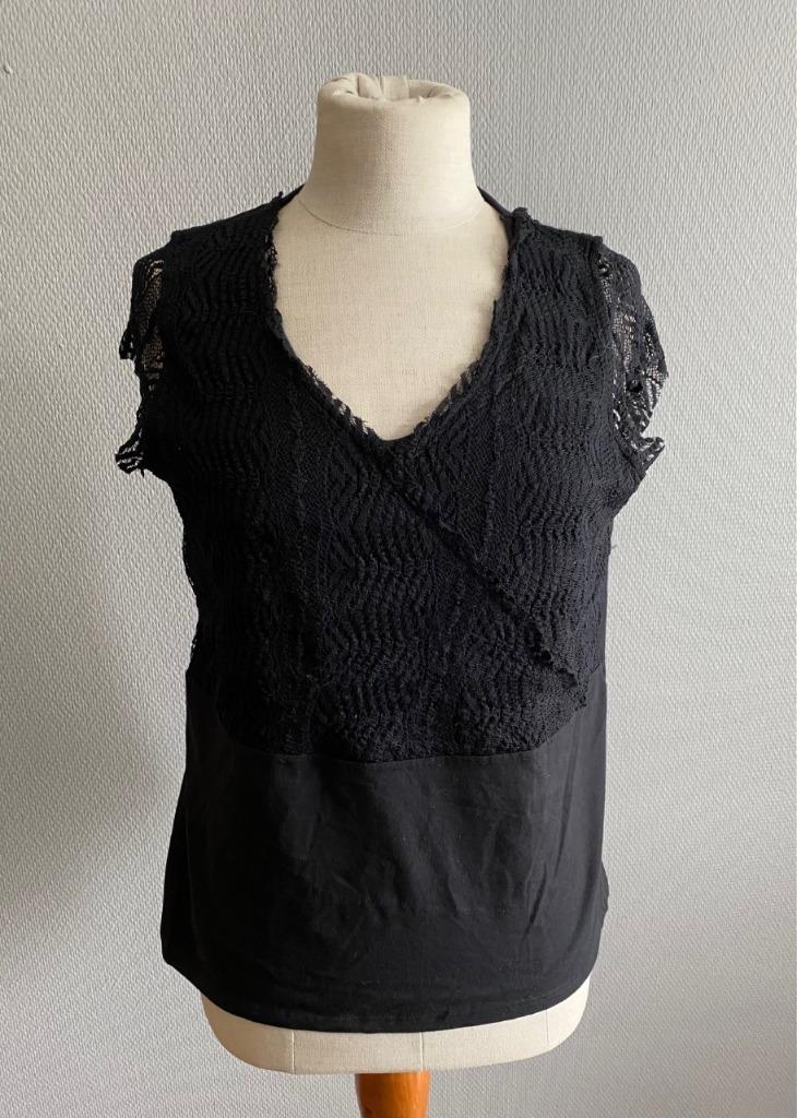 Zwart topje Atmos Fashion maat 42, Taille 42/44 (L), Manches courtes, Atmos fashion, Comme neuf