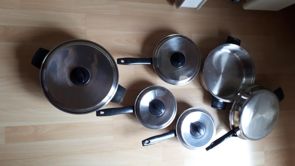 Pannenset, Ophalen, Gebruikt, Inox, Pannenset
