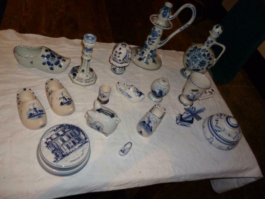 Lot van diverse stukken in DELFT's blauw porselein keramiek, Antiek en Kunst, Ophalen of Verzenden