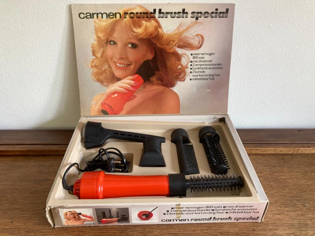 Veel seventies oranje föhn ladyshave krultang hairstyling, Ophalen of Verzenden, Zo goed als nieuw