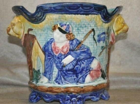 cache pot aux enfants barbotine/majolica wasmuel, Ophalen of Verzenden