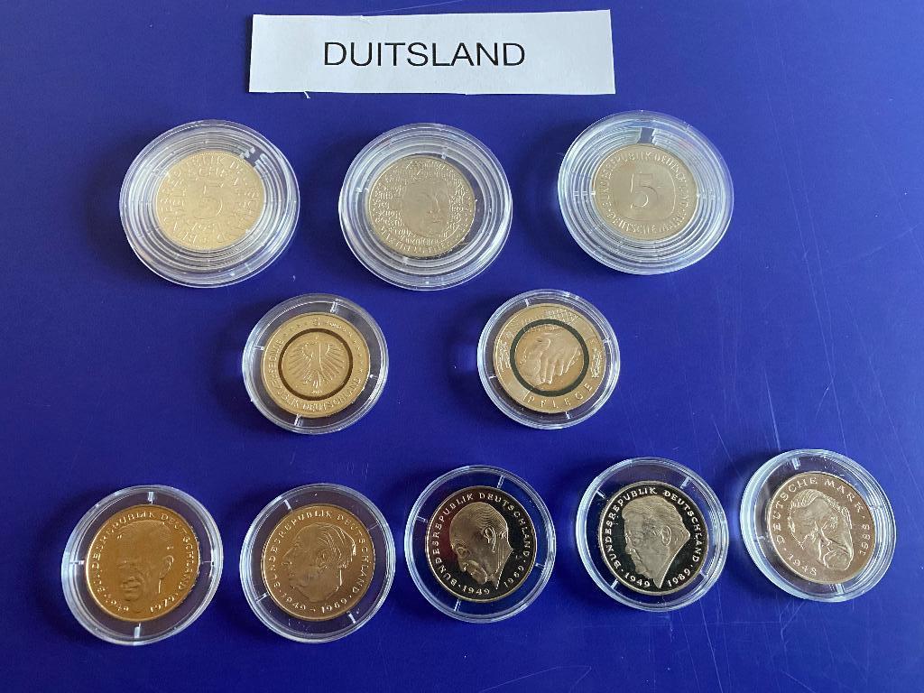 19 munten Duitsland: 9 2-euromunten en 10 andere munten, Ophalen of Verzenden, Duitsland, Overige waardes, Losse munt