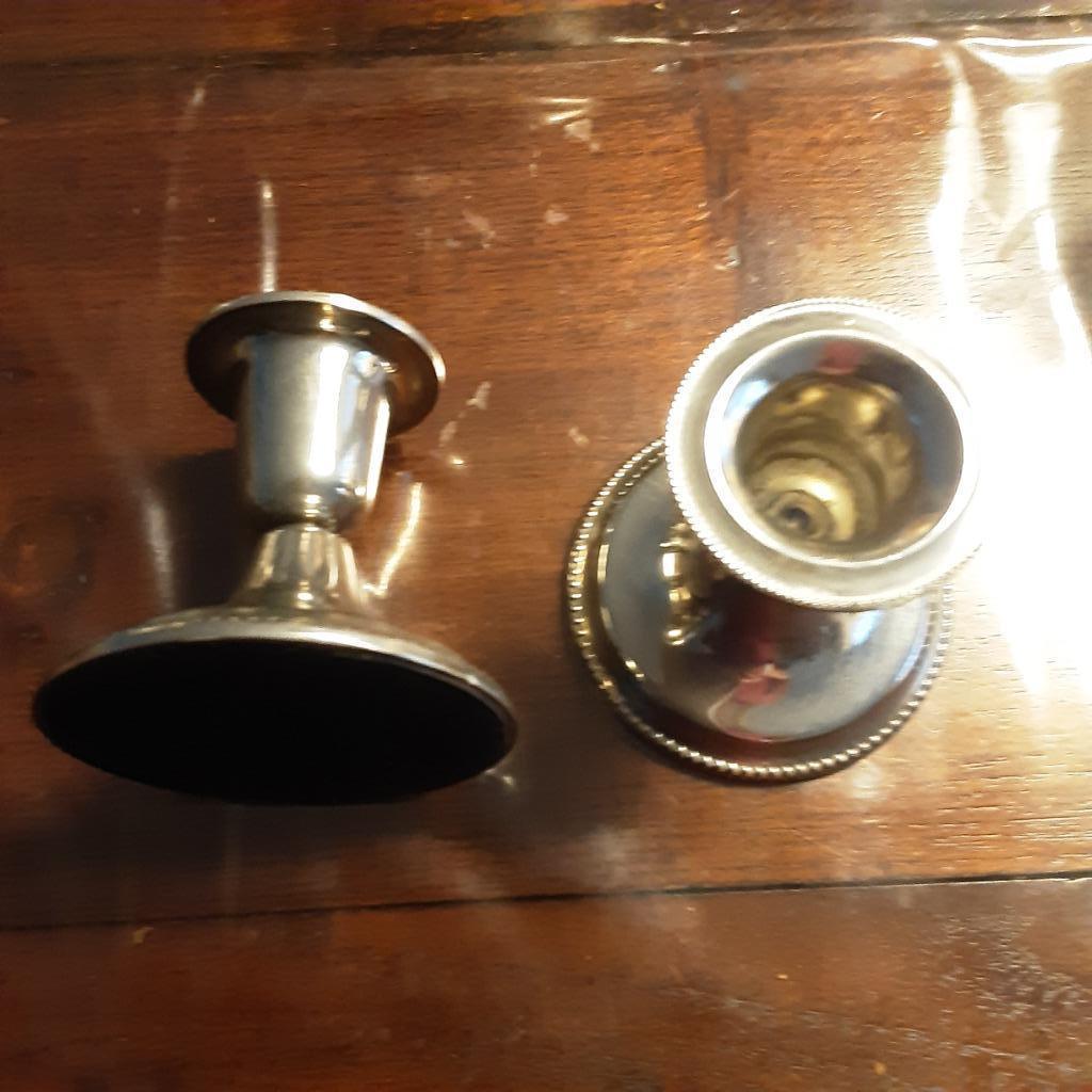 Lage verzilverde kandelaars, Ophalen, Zilver