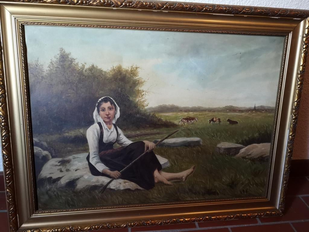 Oud schilderij Landelijk tafereel, Ophalen