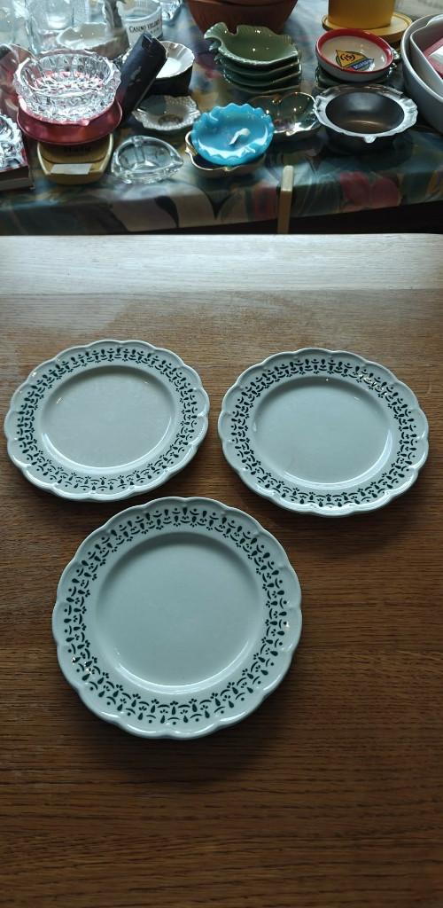 borden dessert Boch Belguim groene figuur rand, Antiek en Kunst, Antiek | Servies los, Ophalen of Verzenden