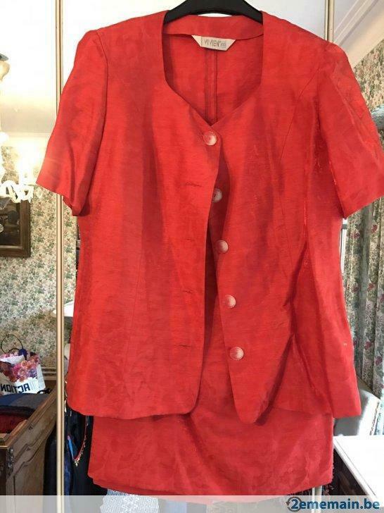 Tailleur jupe orange, Porté, Taille 46/48 (XL) ou plus grande, Orange