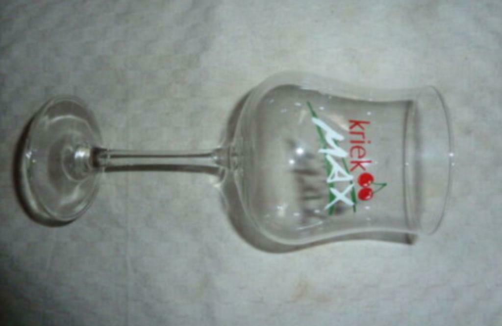 #F bier glas KRIEK MAX brij. Omer Vander Ghinste - Bellegem, Verzamelen, Ophalen of Verzenden, Nieuw, Bierglas