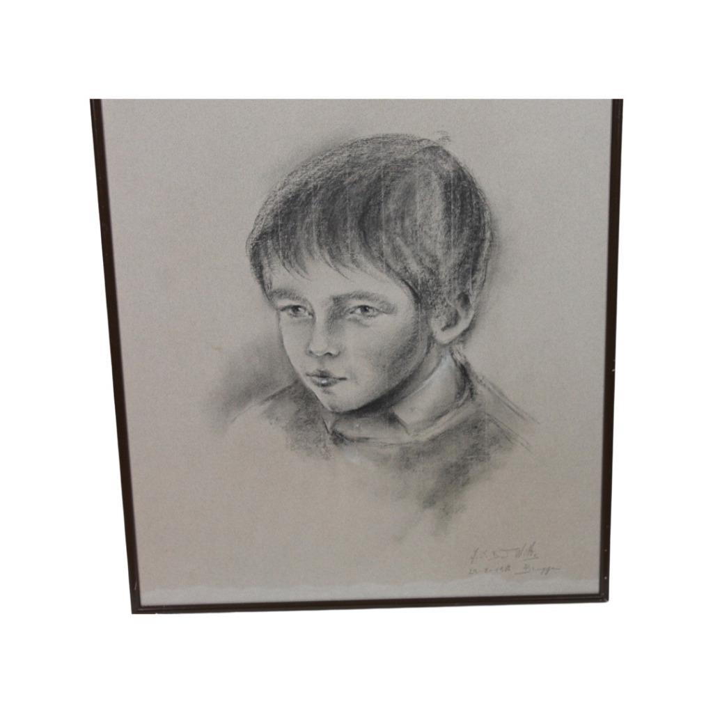 Portrait au Crayon par Johny De Witte - 1986, Enlèvement ou Envoi