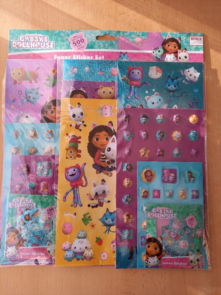Nouveaux autocollants Gabby's dollhouse 500, Enlèvement ou Envoi, Neuf, Bricolage