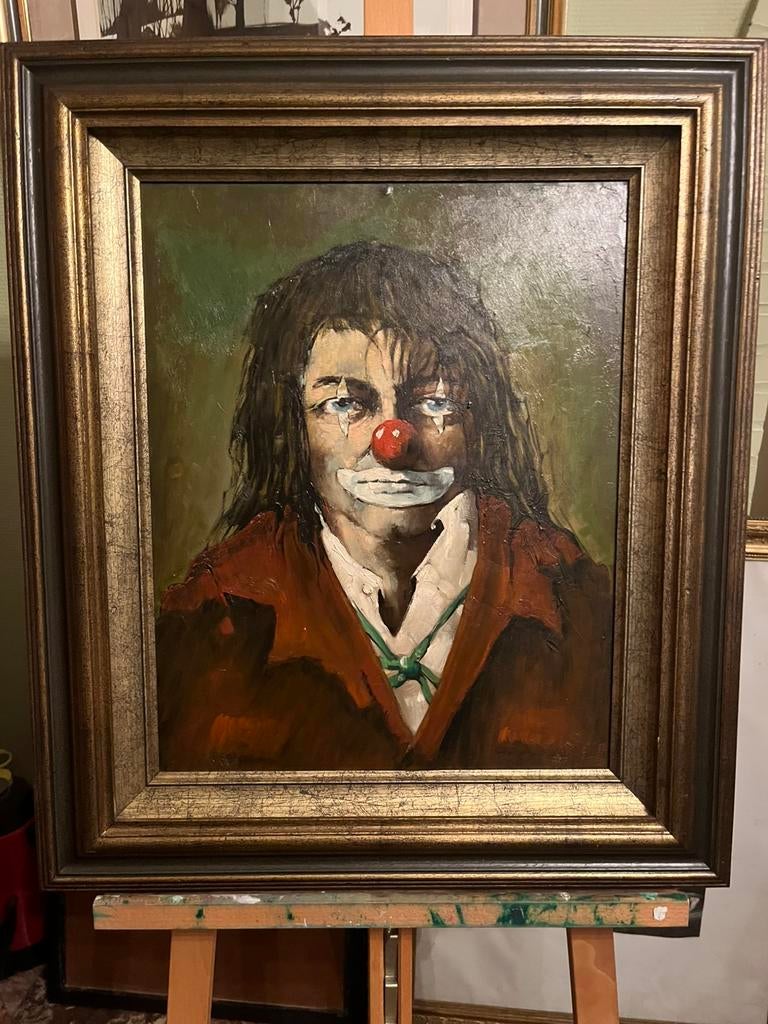 Schilderij ,  Clown, Antiquités & Art, Enlèvement ou Envoi