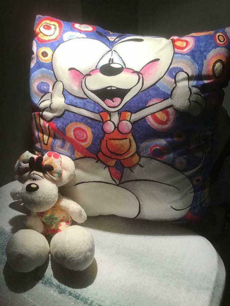 Diddl kussen + Diddlina knuffel, Verzamelen, Diddl, Zo goed als nieuw, Knuffel, Diddl, Ophalen of Verzenden