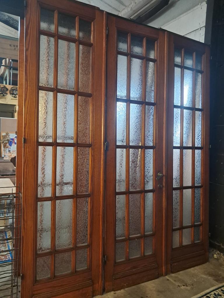 Prachtige authentieke 3-luik deuren met karakter, Doe-het-zelf en Bouw, Deuren en Vliegenramen, Ophalen, Gebruikt, ., Glas