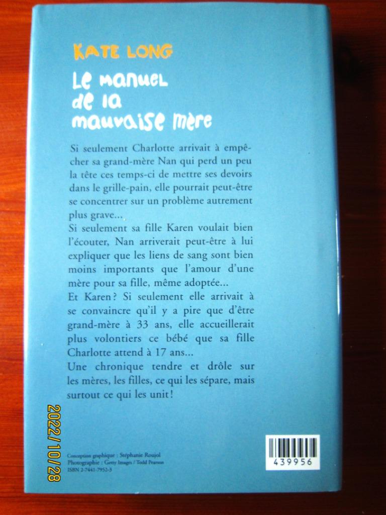 Livre "Le manuel de la mauvaise mère" de Kate Long, Envoi, Utilisé, Kate Long
