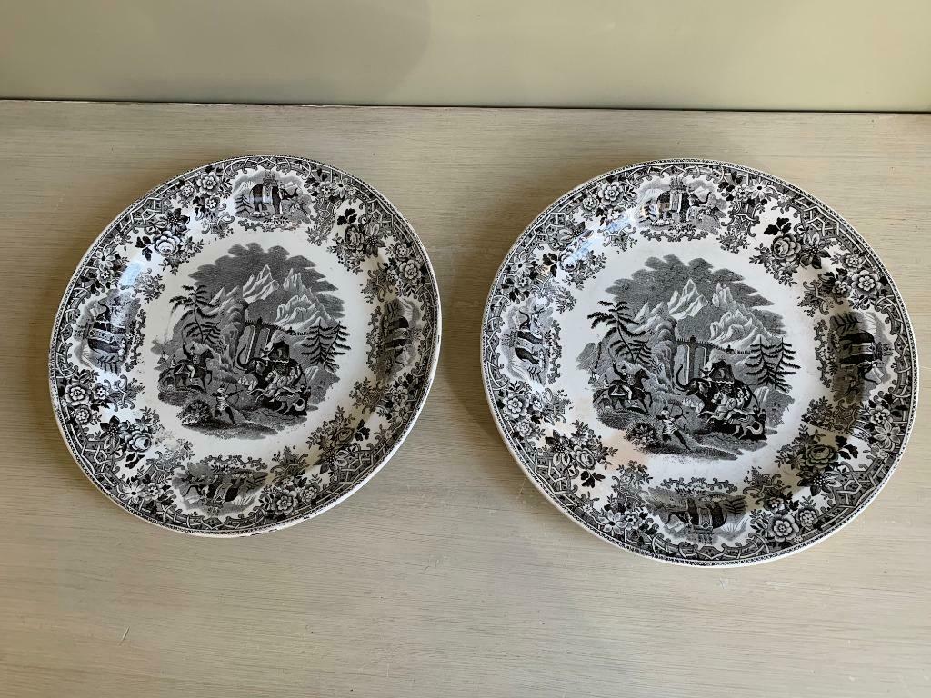 Twee leuke faience fine borden., Antiquités & Art, Enlèvement ou Envoi