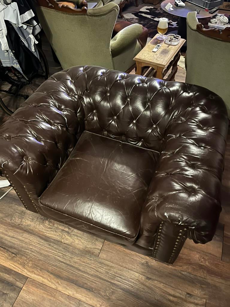 Chesterfield te koop, 75 à 100 cm, Moins de 150 cm, Chesterfield, Banc droit