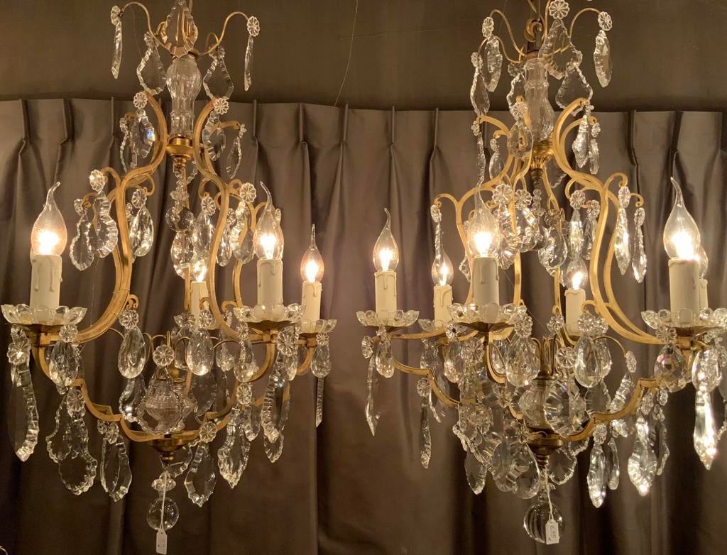 2 mooi Bij Elkaar Passende FRANSE  Kroonluchters, Antiek en Kunst, Antiek | Verlichting, Ophalen