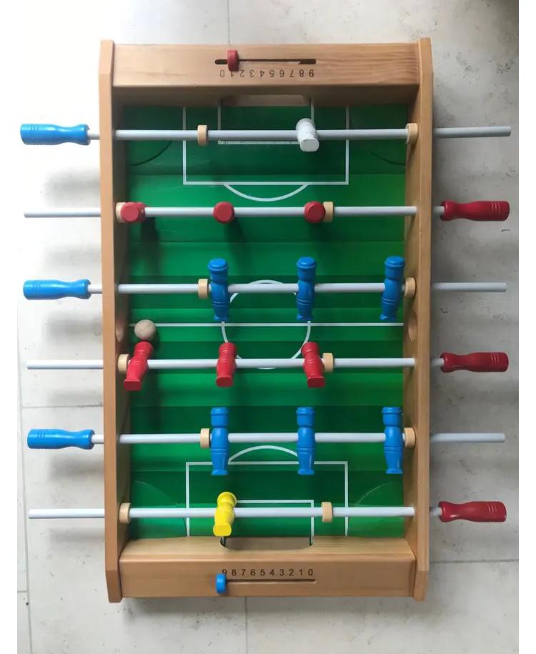 Baby-foot en bois 71x41,5 cm, Utilisé